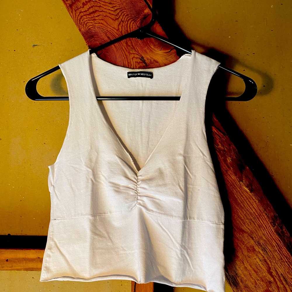 White crop top fresh shirt from Brandy Melville